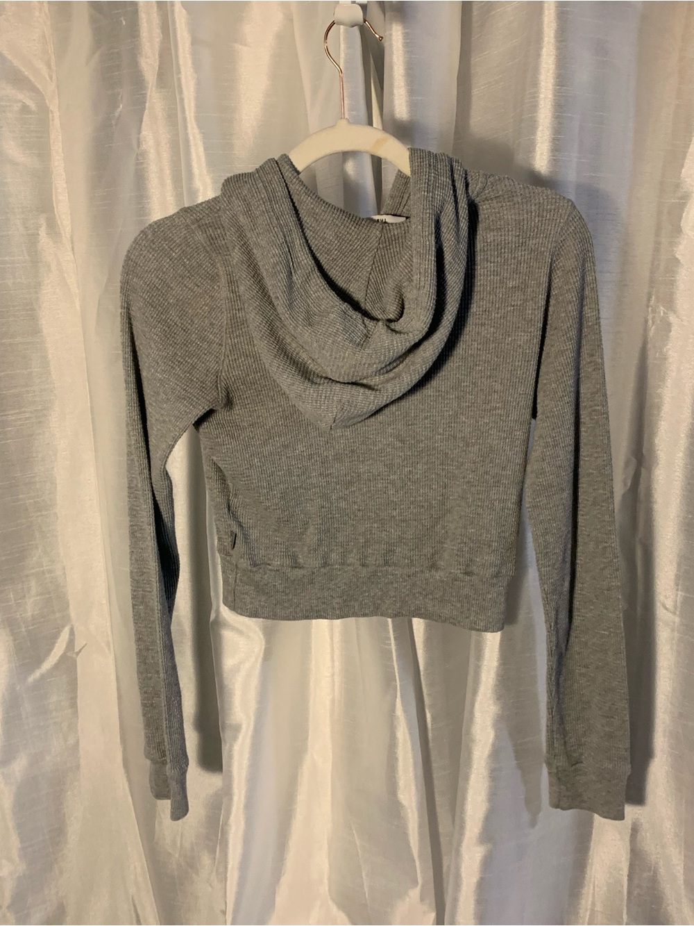 TNA Heather Gray Cropped Hooded Pullover - Picture 2 of 3